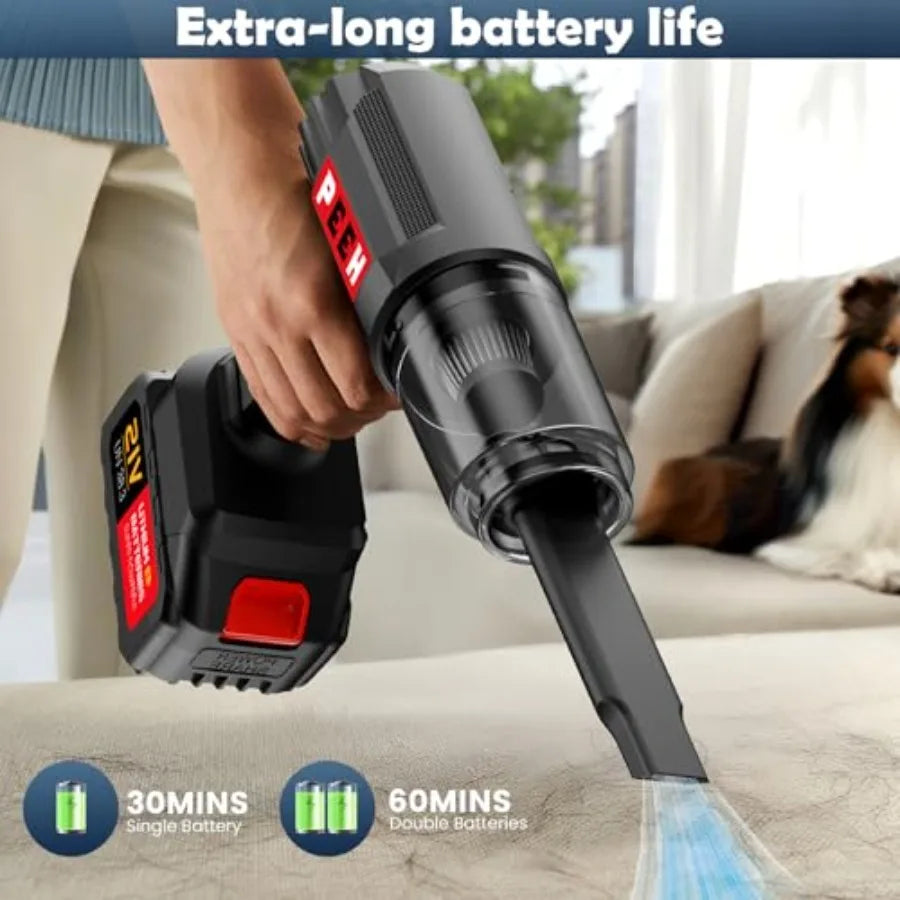 Handheld Vacuum for Home Cordless Portable Vacuum Cleaner Rechargeable with 60 Mins Max Runtime High Power Vacuum for Car Offic
