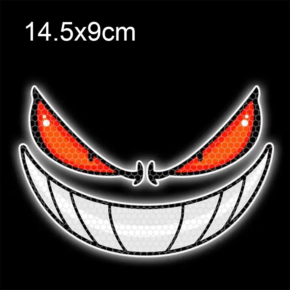 Motorcycle Body Stickers Electric Bike Head Decorative Sticker Devil Eyes Halloween Atmosphere Decal Universal for Car Motorbike