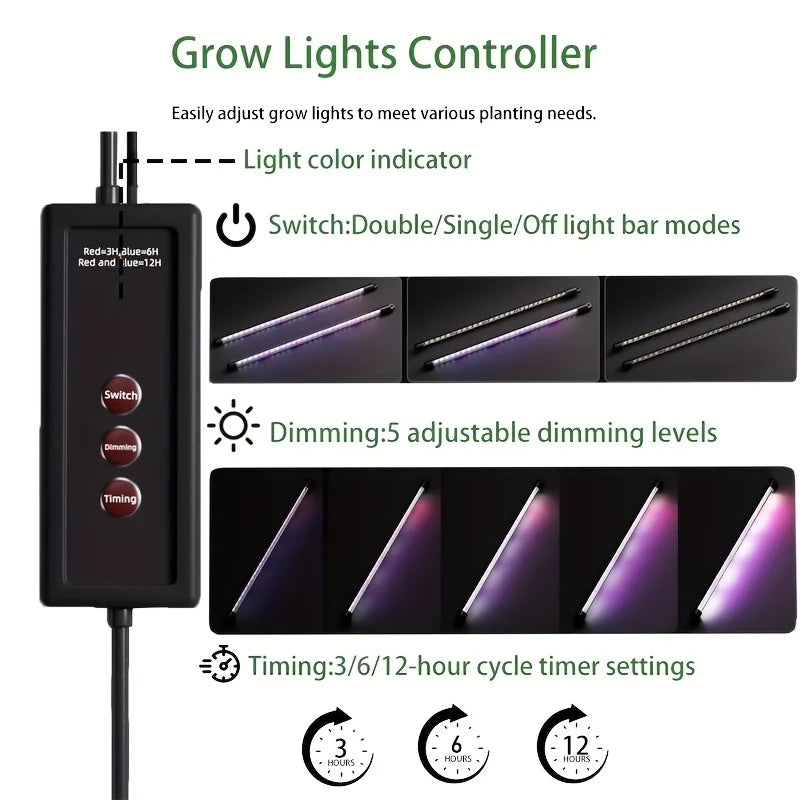 36-Cell Seed Starter Tray w/ Grow Light, 1 Germination Kits, Humidity Dome, Tall Lid, 2 LED Strips, Smart Timer 3 for Indoor
