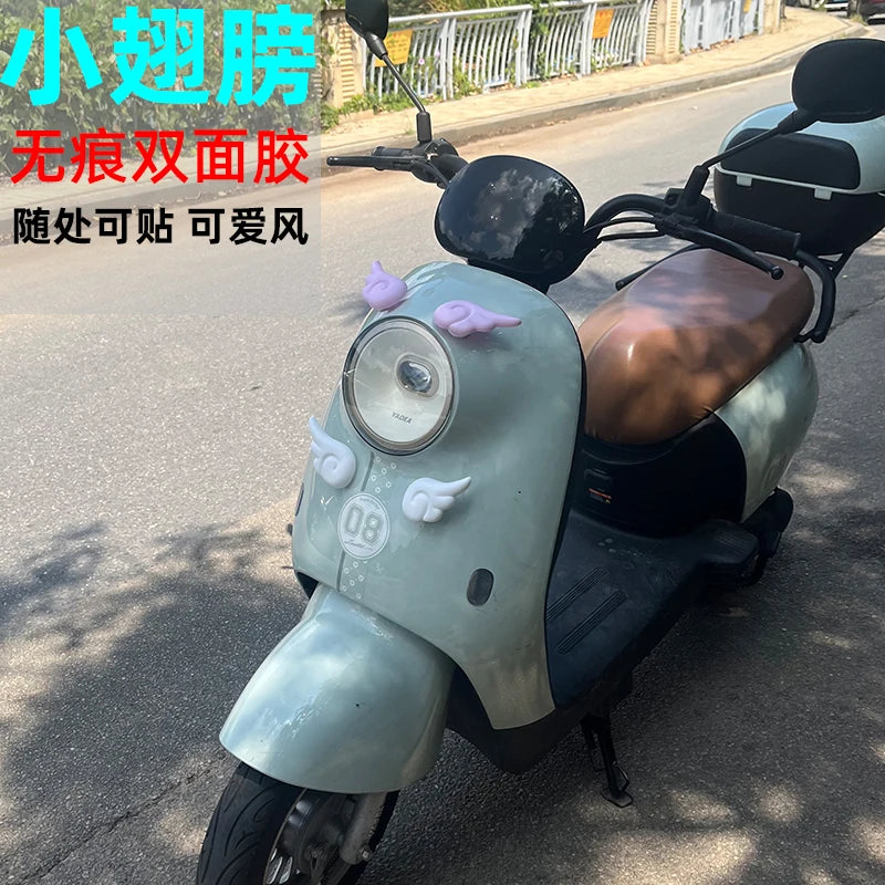 Angel wings Electric bike decoration stickers three-dimensional decorative pieces cute helmet small wings stickers