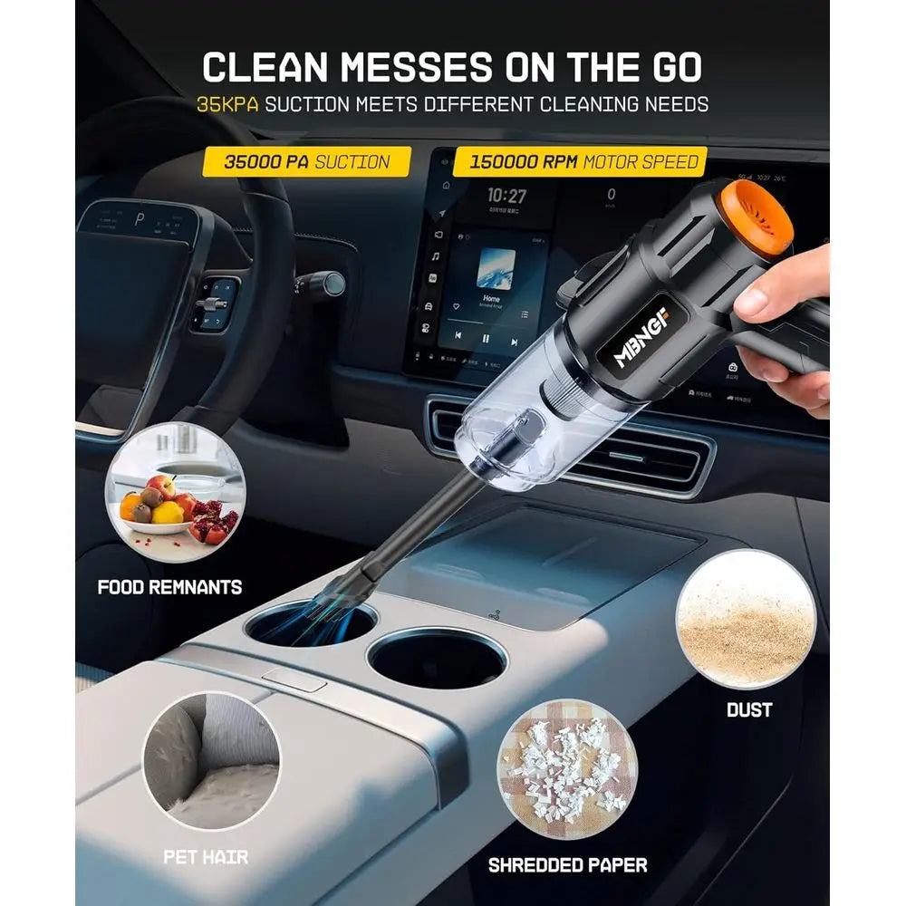 Portable 35000PA High Power Cordless Handheld Vacuum Cleaner with Blower Function, Ideal for Cars, Home, and Office, Perfect Gif