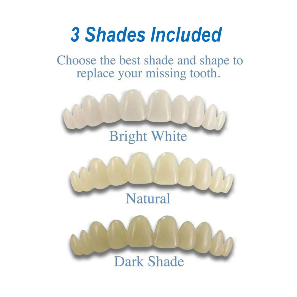 5Pcs Upper Lower Fake Tooth Veneers Temporary Denture Brace Snap False Teeth Whitening Restoration Repair Filling Materials Kits