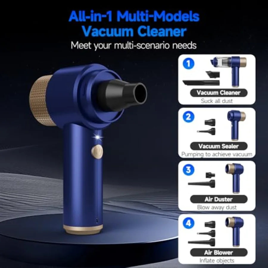 Car Vacuum Cleaner 16000PA Mini Car Vacuum Cordless Powerful 7 in 1 Portable Handheld Vacuum Cordless with LED Light Dual Filte