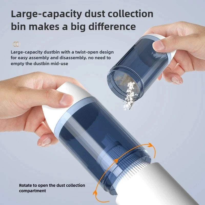Portable Mini Handheld Cordless Car Vacuum Cleaner with Wireless Charging for Home and Desktop Use