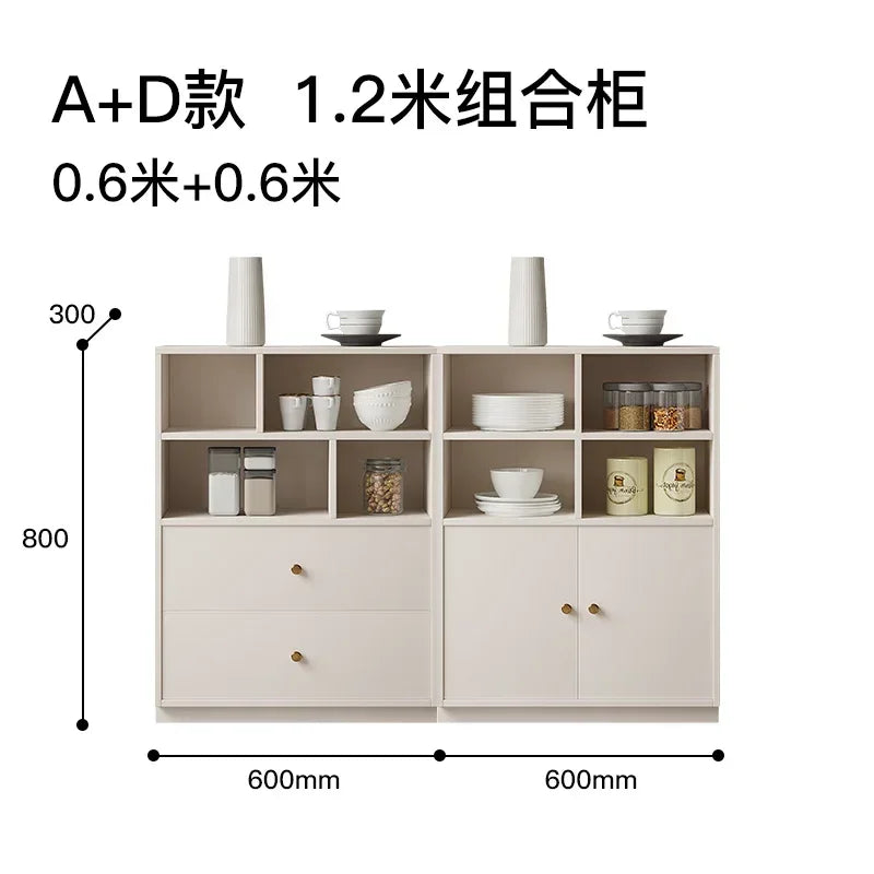 i7   Cream Wind Combination Meal Side Locker Kitchen Storage Tea Coffee Side Cabinet