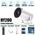 2026 New Hot Sale HY200 Portable Projector 4K Ultra HD 300ANSI Android 11 BT54 Electronic Focus Built in Speaker Home Theater