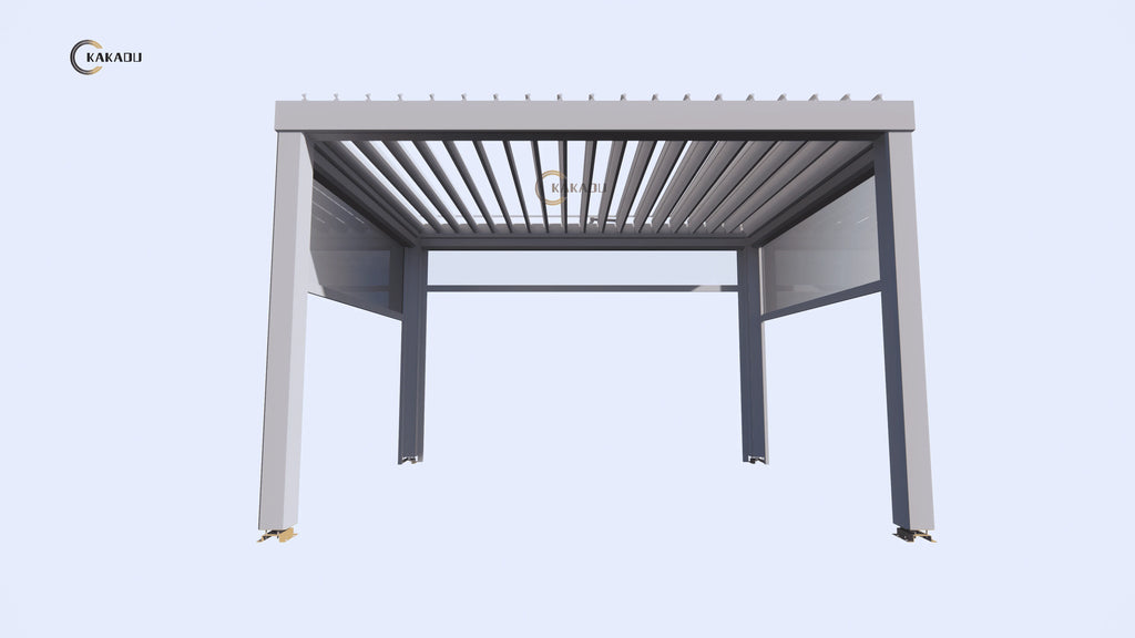 KAKADU Patio Automatic Smart Cover Louver Roof System Waterproof Powder Coated Garden Aluminium Outdoor Motorized Pergolas