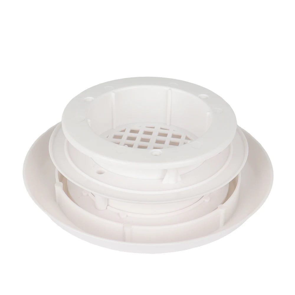 A Round Mushroom Shaped Vent For Rvs Durable Made Of White Plastic Suitable For Recreational Vehicles And Campers
