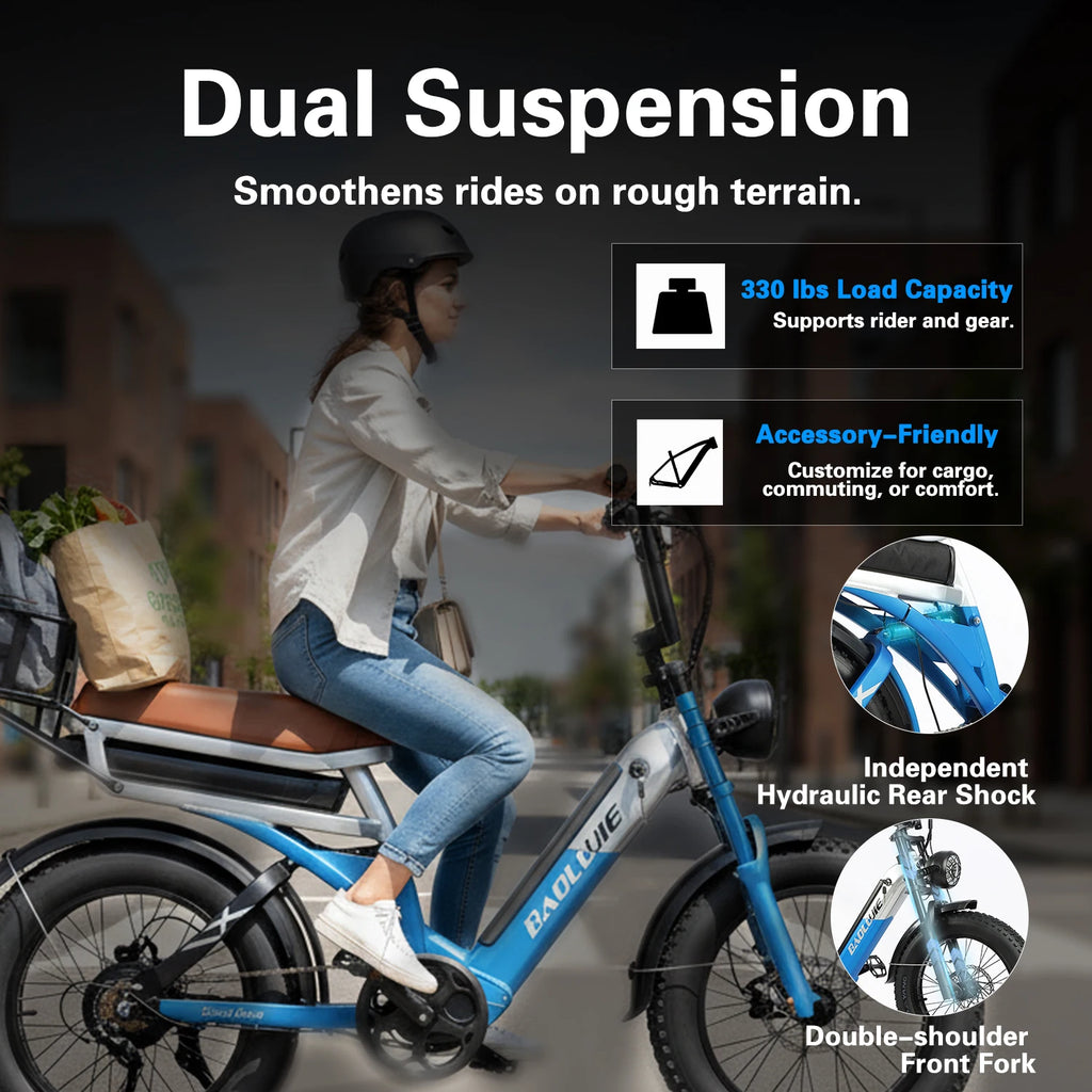 BAOLUJIE 2033 Electric Bike for Adults，1200W 48V 30AH Electric Bicycle，50KM/H Max Speed， Mountain E bike UL2849【1 Year Warranty】