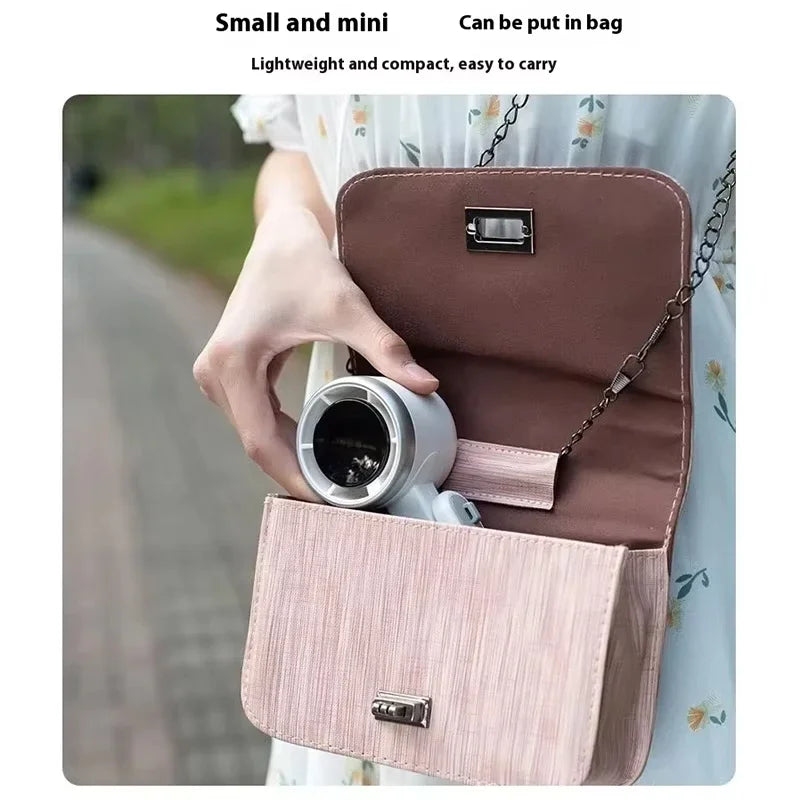 2025 New Hanging Neck Outdoor 180 Degree Folding Desktop Mini Fan Hand-held Folding High-speed Powerful Turbo Fan Outdoor Use