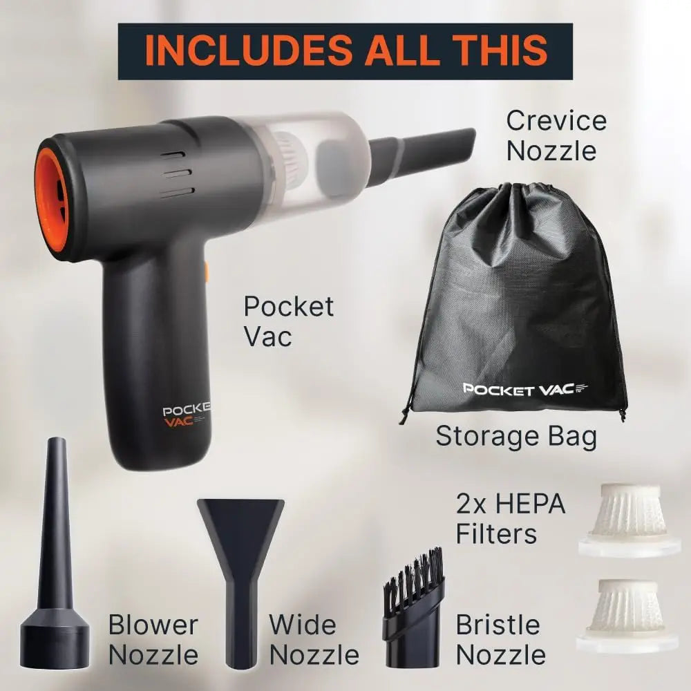 Handheld Vacuum Cleaner, Compact Wireless Lightweight for Home Car Pet Hair Dust Crumbs Cleaning, Easy Portable Solution