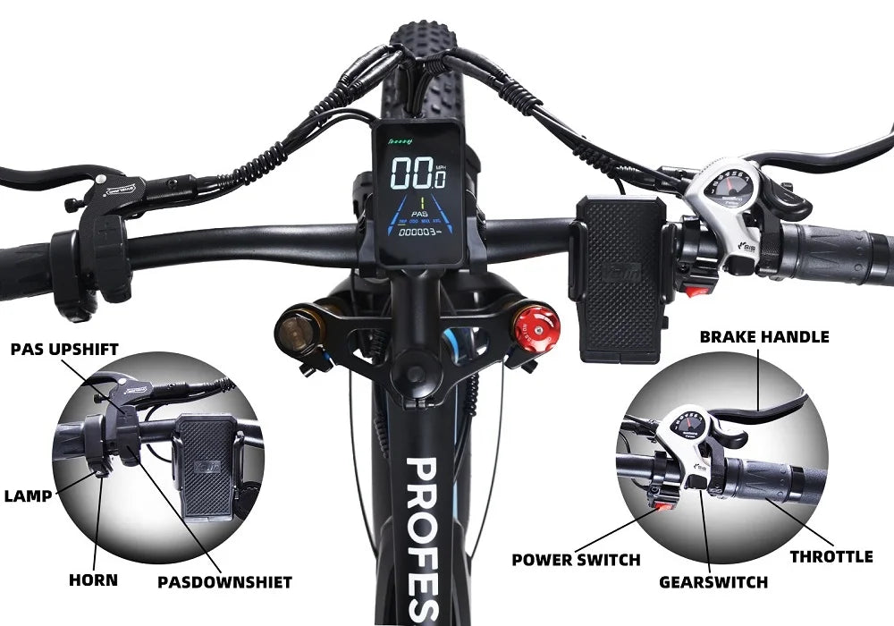Dual Motor 48V 23AH Long Range Electric Hybrid Dirt Bike for Adults Fast Electric Bicycle with Fat Tire Hydraulic Disc Brake