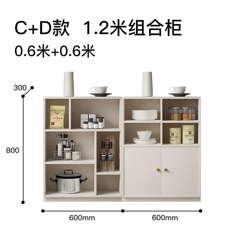i7   Cream Wind Combination Meal Side Locker Kitchen Storage Tea Coffee Side Cabinet