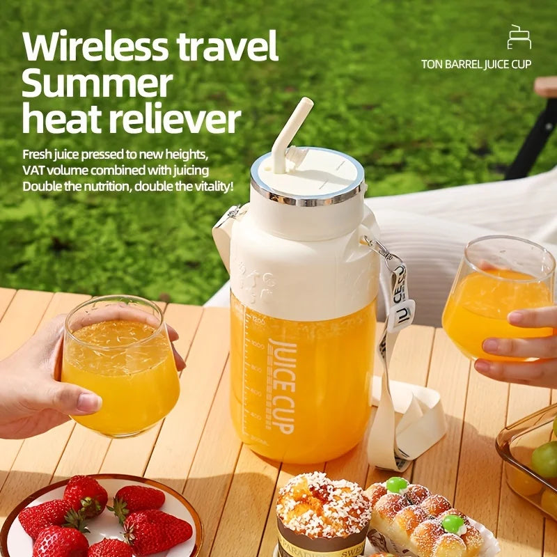1200ml Electric Fruit Juicer 14 Blade Portable Home USB Rechargeable Sports Bottle Juicing Cup Mixer for Shakes and Smoothies