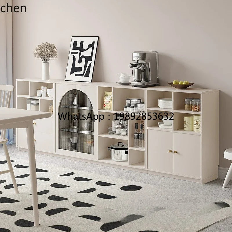 i7   Cream Wind Combination Meal Side Locker Kitchen Storage Tea Coffee Side Cabinet