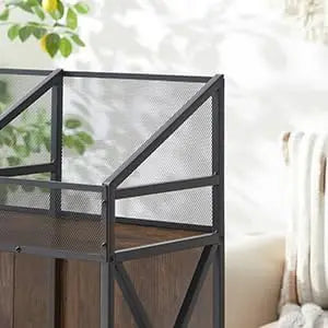 6 Grids Vinyl Record Storage Holder Rack, Wooden Display Table for Magazines Files Albums Books in Living Room Bedroom