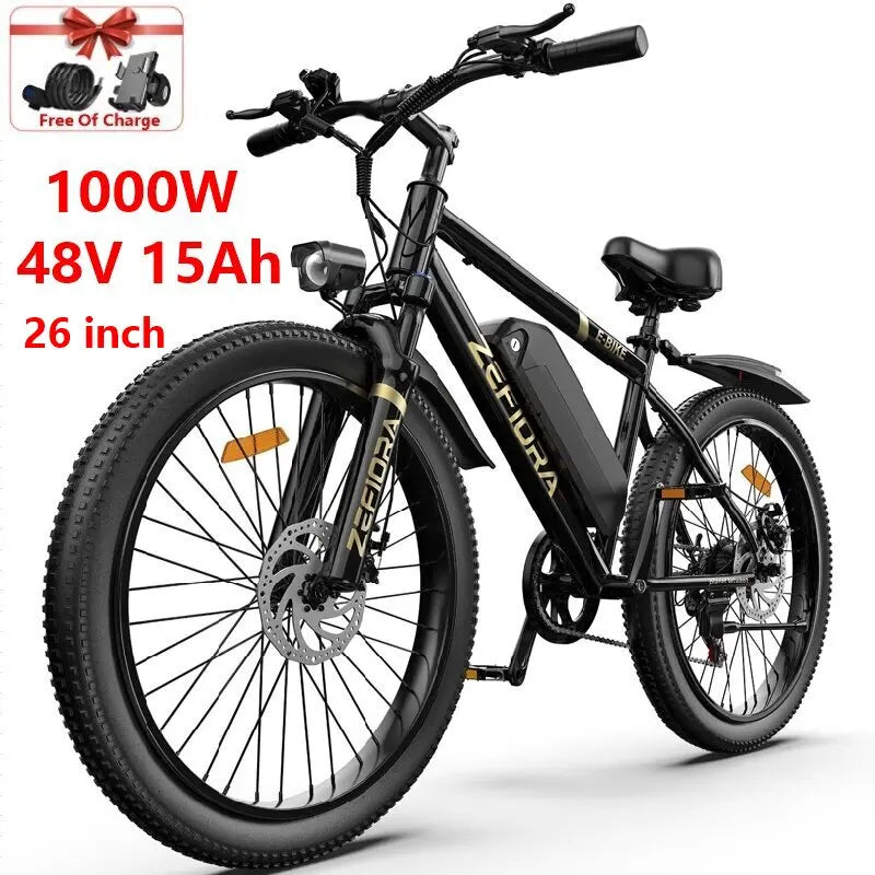 All Terrain Off-road Electric Bike 1000w 14 26 Inch 30-50mph 30-60miles 48v 10a 15a 17.5a Aluminum Alloy,factory Original E Bike