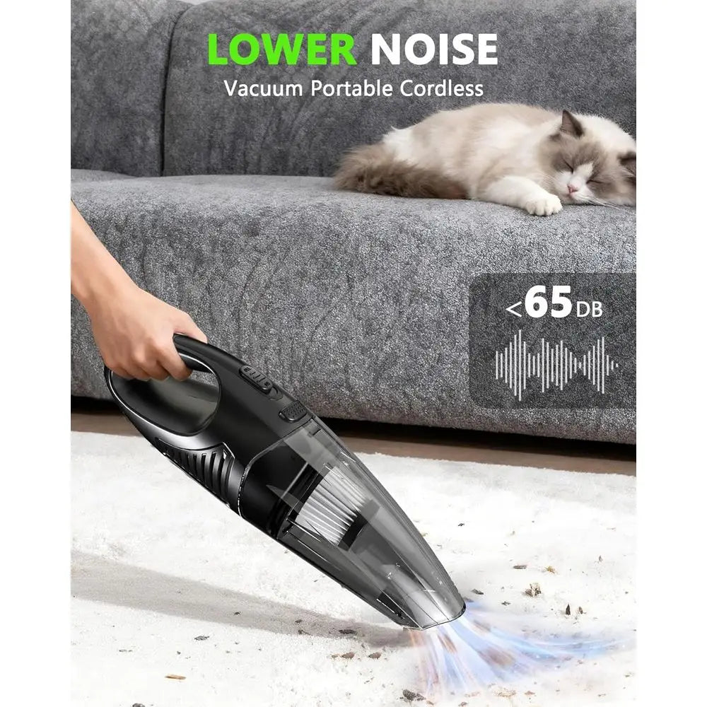Handheld Vacuum Cordless, Rechargeable Car Vacuum Cleaner with Multiple Attachments, Portable Hand Held Vacuum Suction Power, Mi