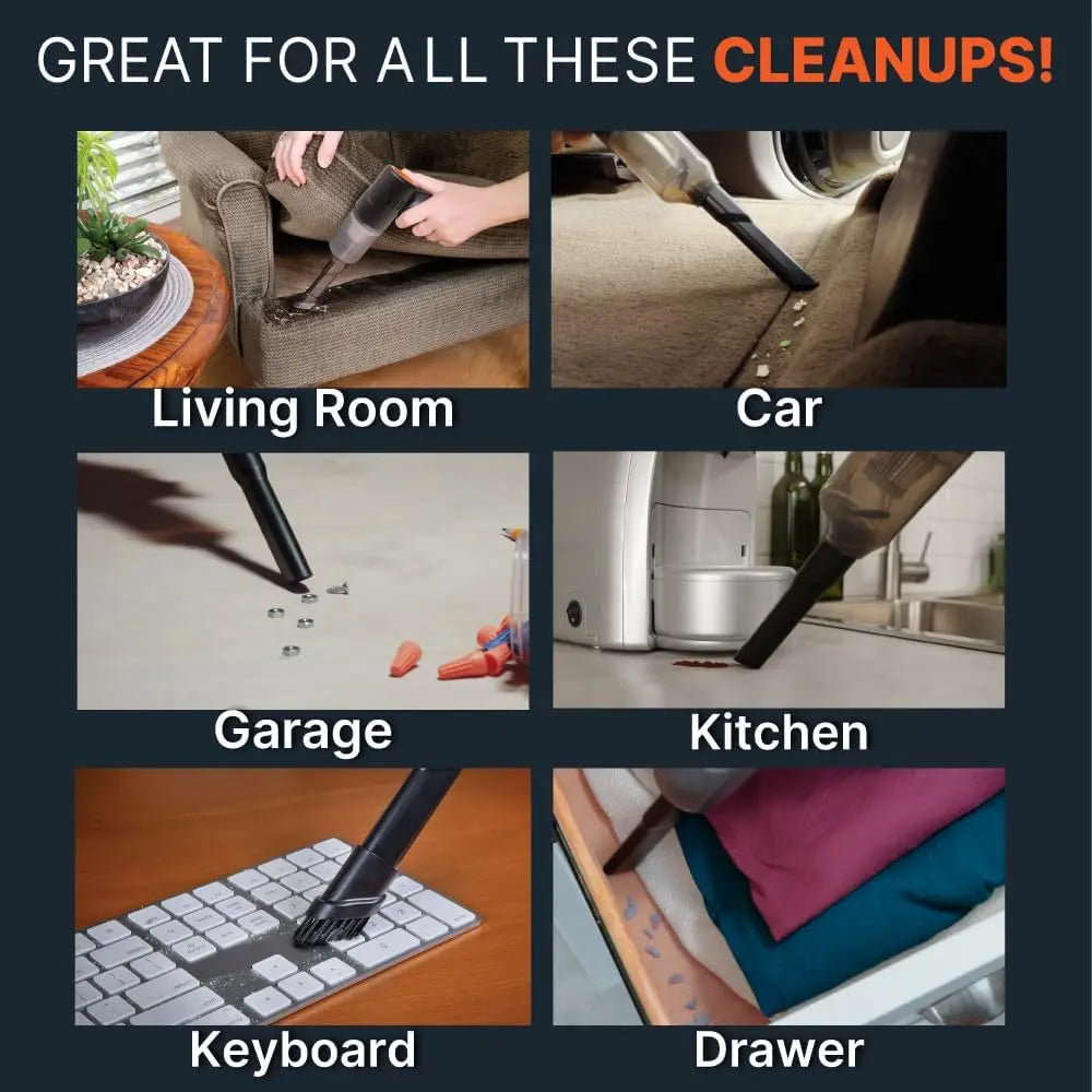 Handheld Vacuum Cleaner, Compact Wireless Lightweight for Home Car Pet Hair Dust Crumbs Cleaning, Easy Portable Solution