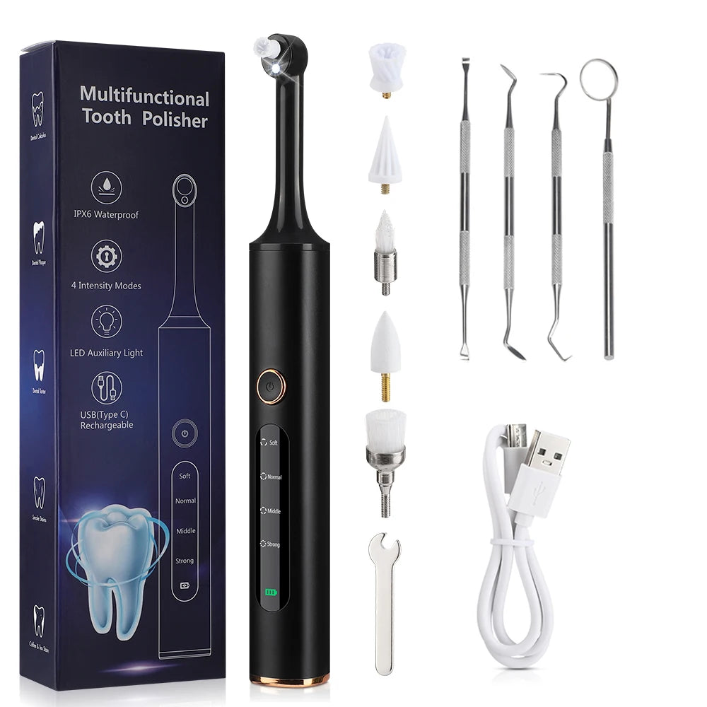 New Electric Tooth Polisher Teeth Whitening Strips Set Dental Stone Cleaner Plaque Tartar Remover Dental Scaler Tooth Whitener