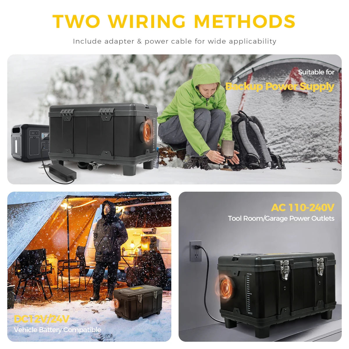 ToolBox 8KW 12V&24V 230V Diesel Air Heater With Bluetooth APP Control &Thermostatic Parking Night heater for Car RV Camper Tent