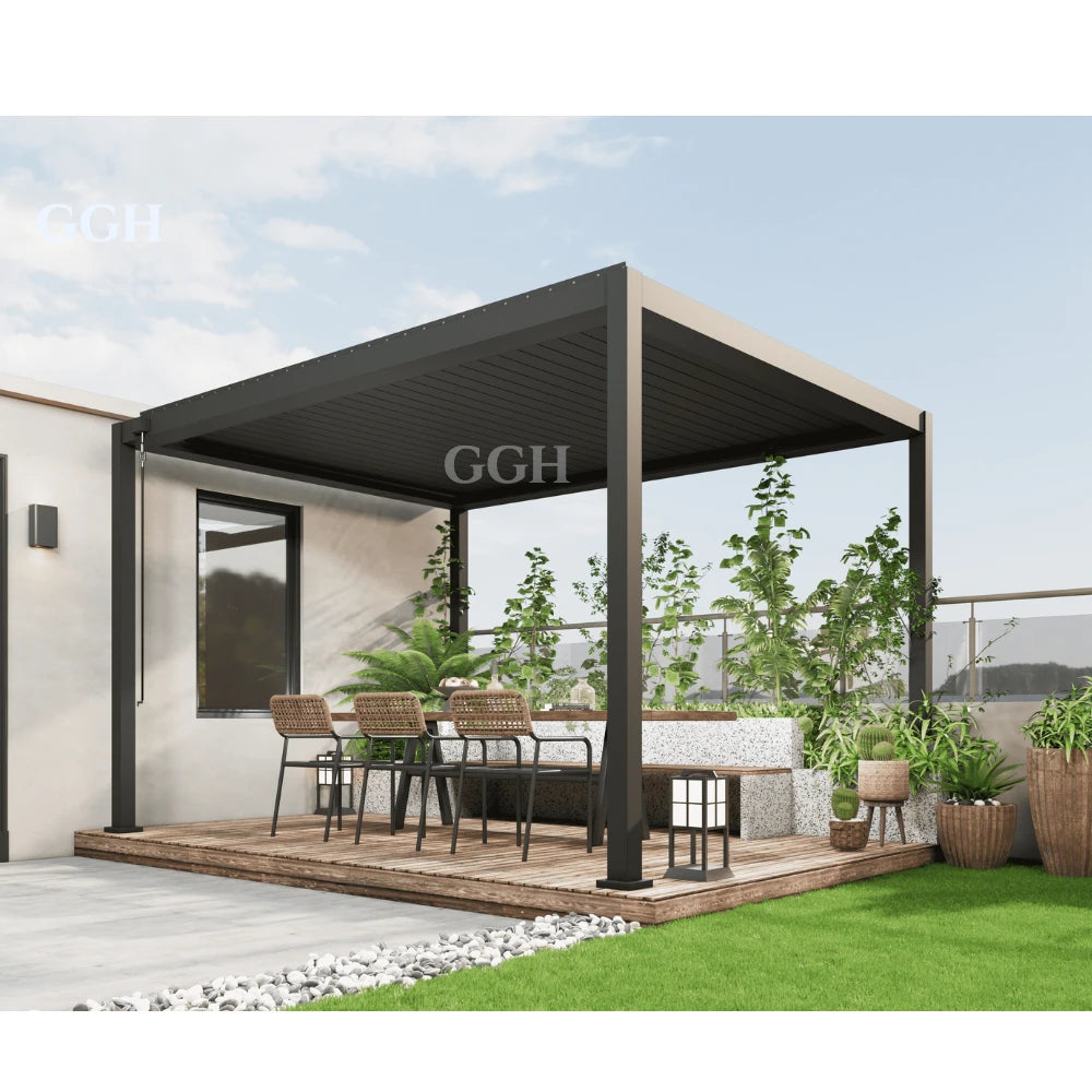 KAKADU Aluminum Open Close Louvre Pergola Outdoor Swimming Pool Pergola Modern Pergola Aluminum Outdoor