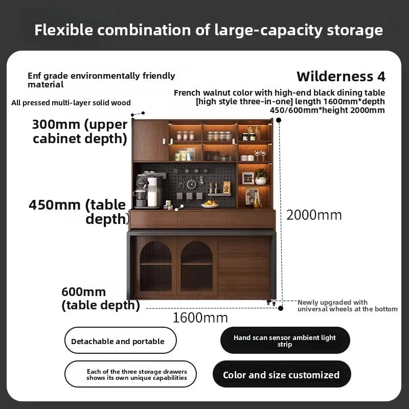 Wilderness dining side cabinet dining table integrated antique locker, separate dining table locker can be customized