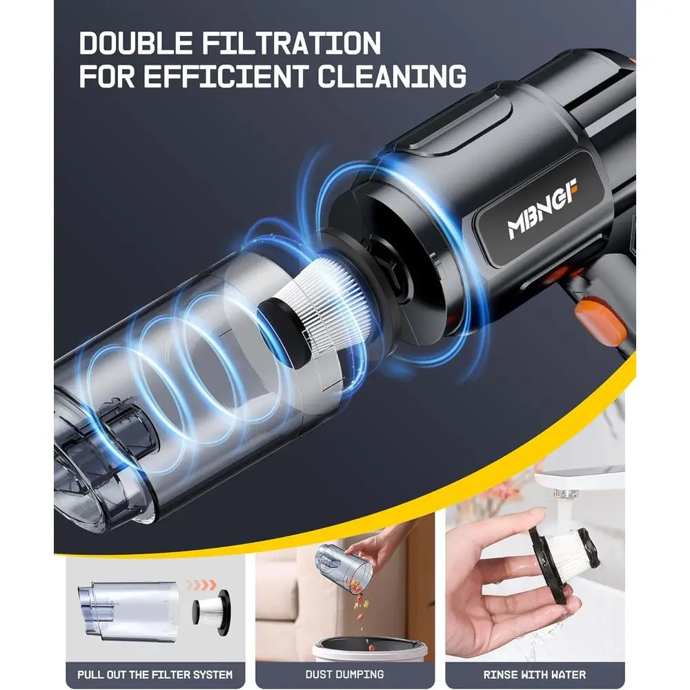 Portable 35000PA High Power Cordless Handheld Vacuum Cleaner with Blower Function, Ideal for Cars, Home, and Office, Perfect Gif