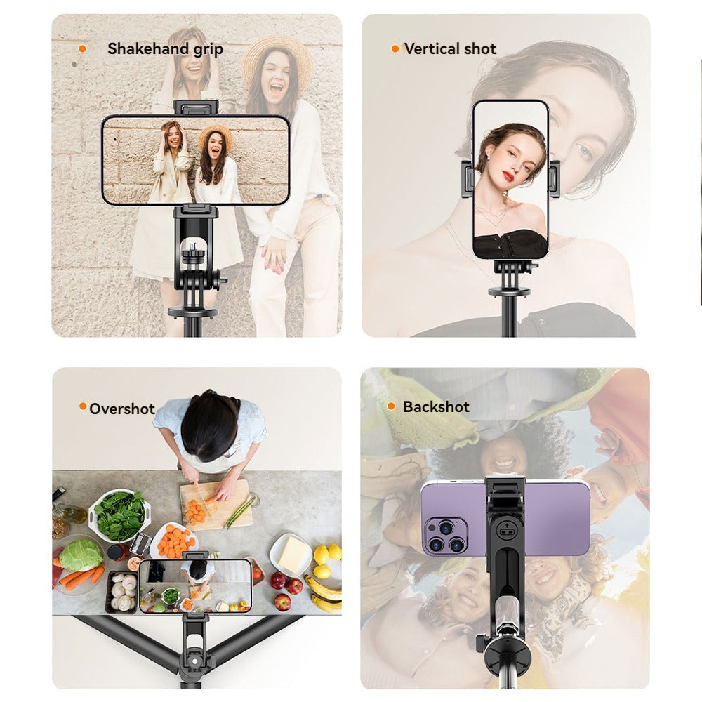 Selfie Stick Tripod With Fill Light, Extendable Phone Stand With