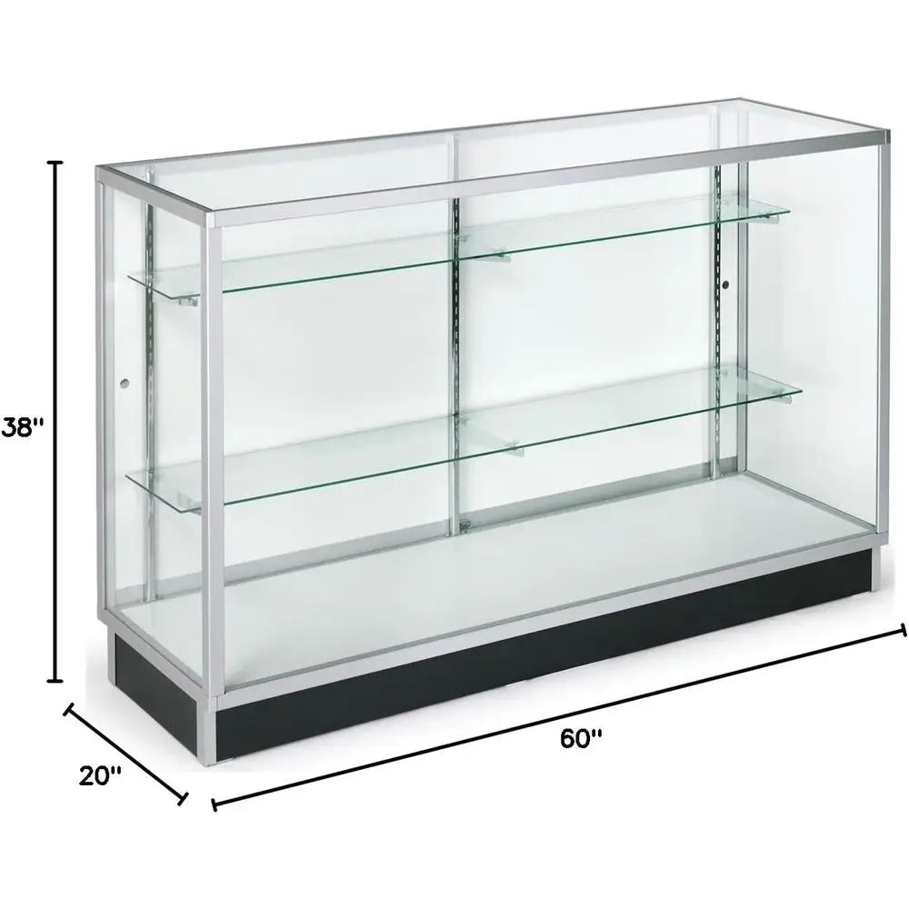 60 Tall Glass Showcase with Lockable Sliding Door