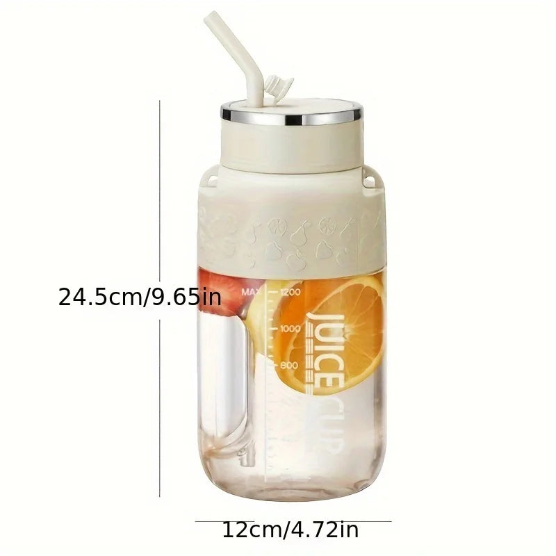 1200ml Electric Fruit Juicer 14 Blade Portable Home USB Rechargeable Sports Bottle Juicing Cup Mixer for Shakes and Smoothies