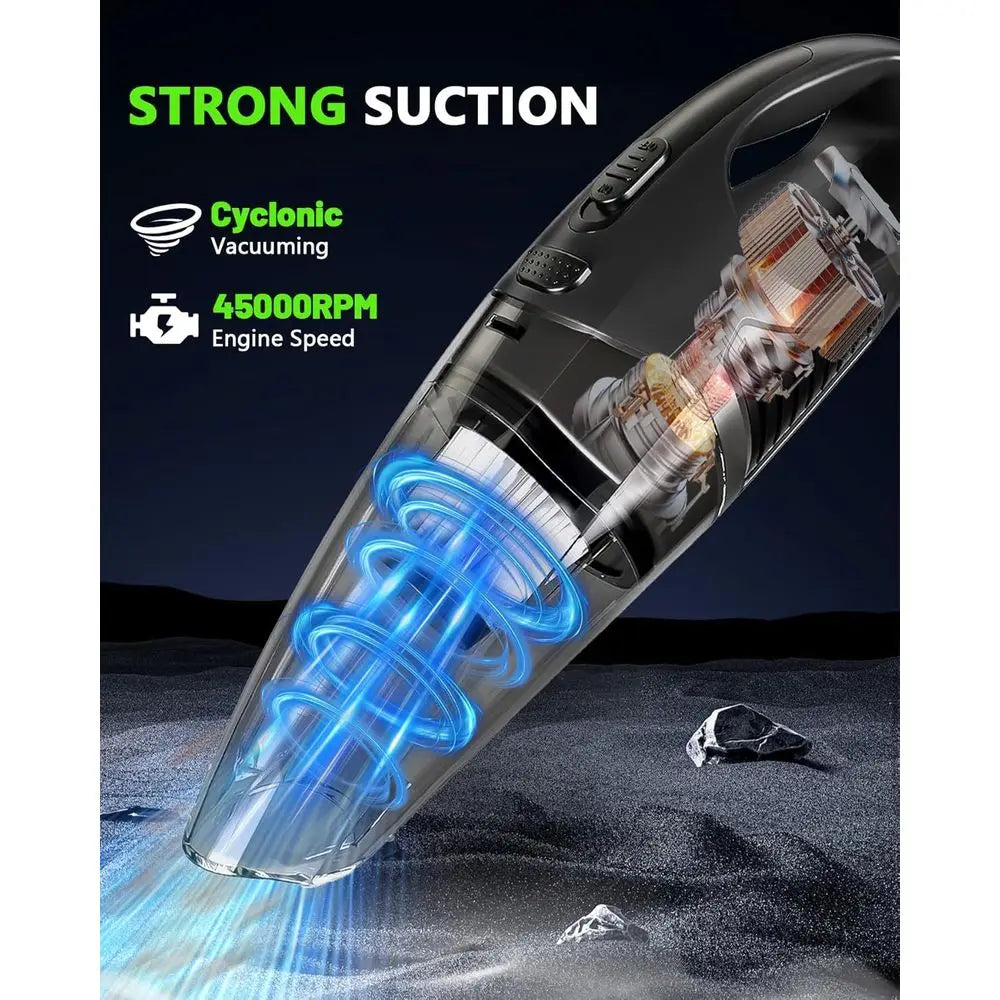 Handheld Vacuum Cordless, Rechargeable Car Vacuum Cleaner with Multiple Attachments, Portable Hand Held Vacuum Suction Power, Mi