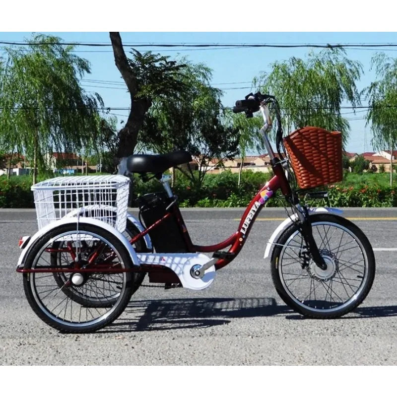 2026 Old Elderly Three Wheel Trike Heavy Load Adult 350W Cheap Cargo Bike Bicycle City 3 Wheel Electric Tricycles Motorcycle