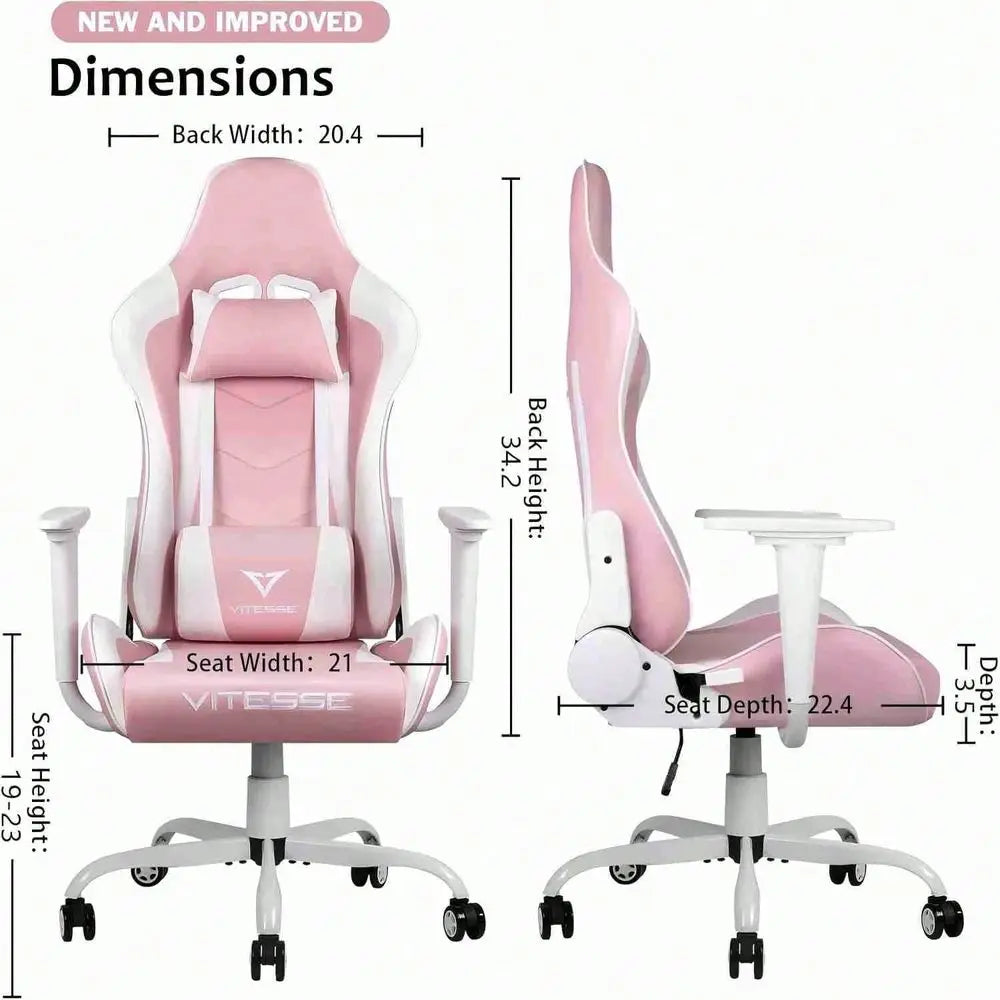Gaming Chair For Adults, 330 Lbs PC Computer Chair, Racing Office Chair, Silla Gamer Height Adjustable Swivel Chair With Lumbar