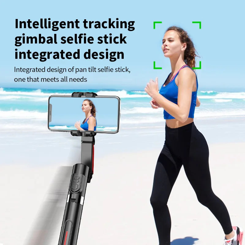 MEUYAG AI face tracking Gimbal Stabilizer Selfie Stick Foldable Wireless Tripod with Bluetooth Shutter Monopod for IOS Android