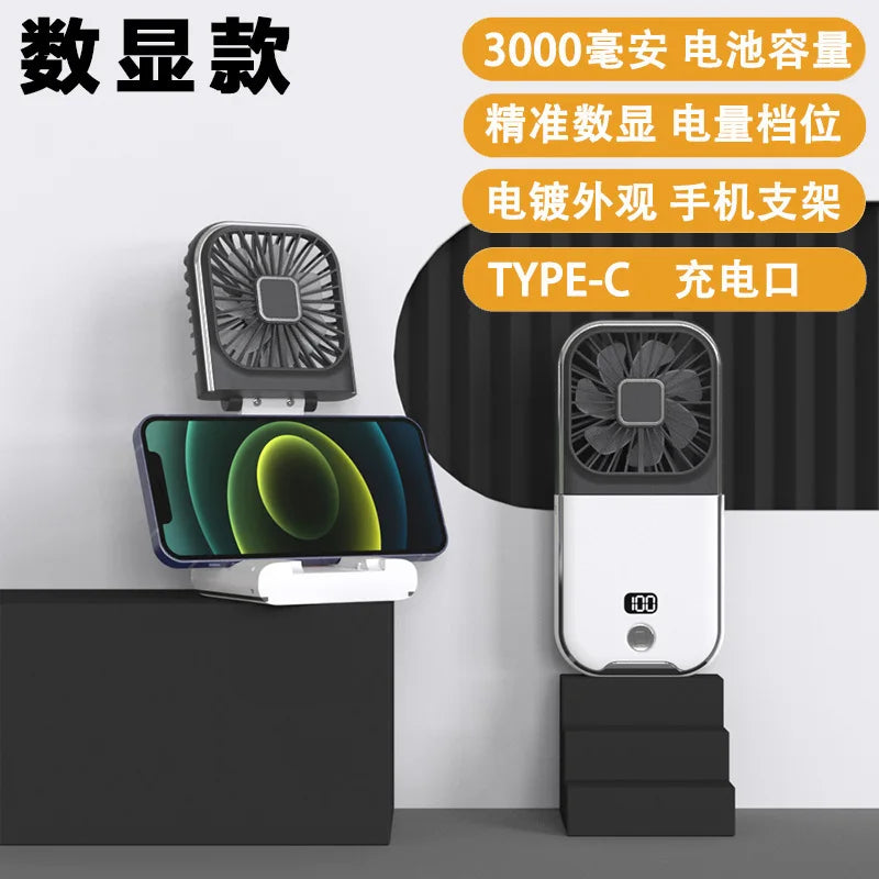 Mini Usb Rechargeable Fan Foldable Neck Hanging and Desktop Dual Use Fan for Home and Outdoor Cooling