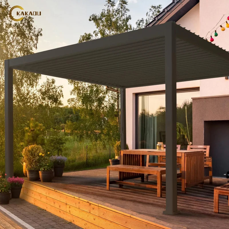 KAKADU 694-220Electric Bioclimatic Pergola Aluminium Outdoor Modern Waterproof Outdoor Pergola Garden Pergola Manufacturers