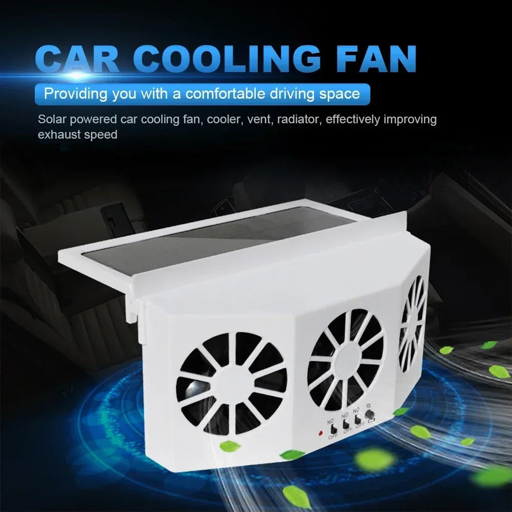 Car Exhaust Fan USB Rechargeable/solar Air Circulation Cooling and Heat Dissipation High Wind Power 2/3 Head Ventilation Fan