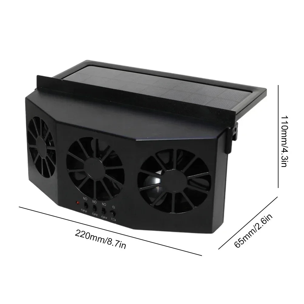 Car Exhaust Fan USB Rechargeable/solar Air Circulation Cooling and Heat Dissipation High Wind Power 2/3 Head Ventilation Fan