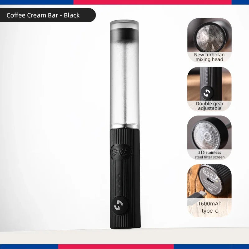 Bincoo UPGRADED Electric Coffee Frother/MILK Whisk+Egg Beater MINI Food Blender USB Rechargeable Handheld 2 Speeds Espresso Tool