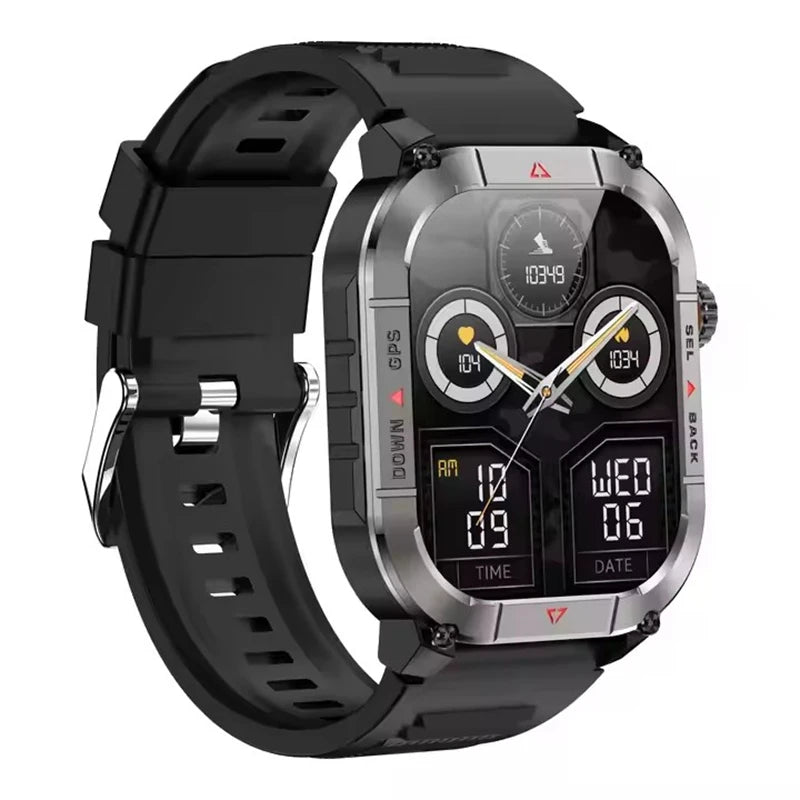 New HK84 Men Smart Watch AMOLED Outdoor GPS Sports Positioning Compass Fitness Tracker BT Calling Health Monitoring Smartwatch