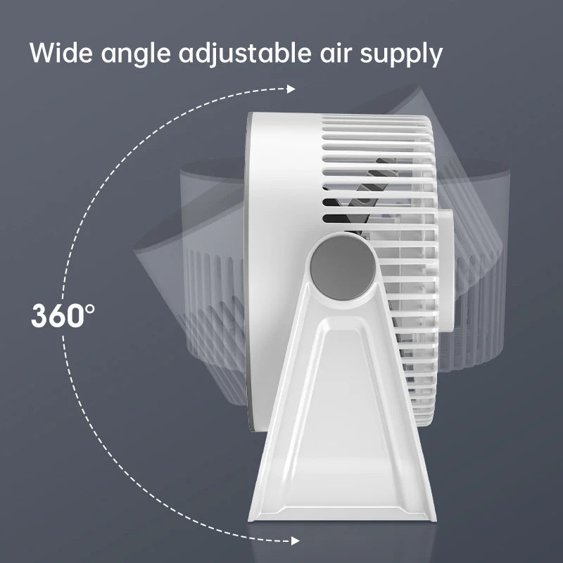 Desktop Fan Air Circulation Fan USB Rechargeable Outdoor Camping Portable Wall Mounted Small High Wind Fan For Student Home Use