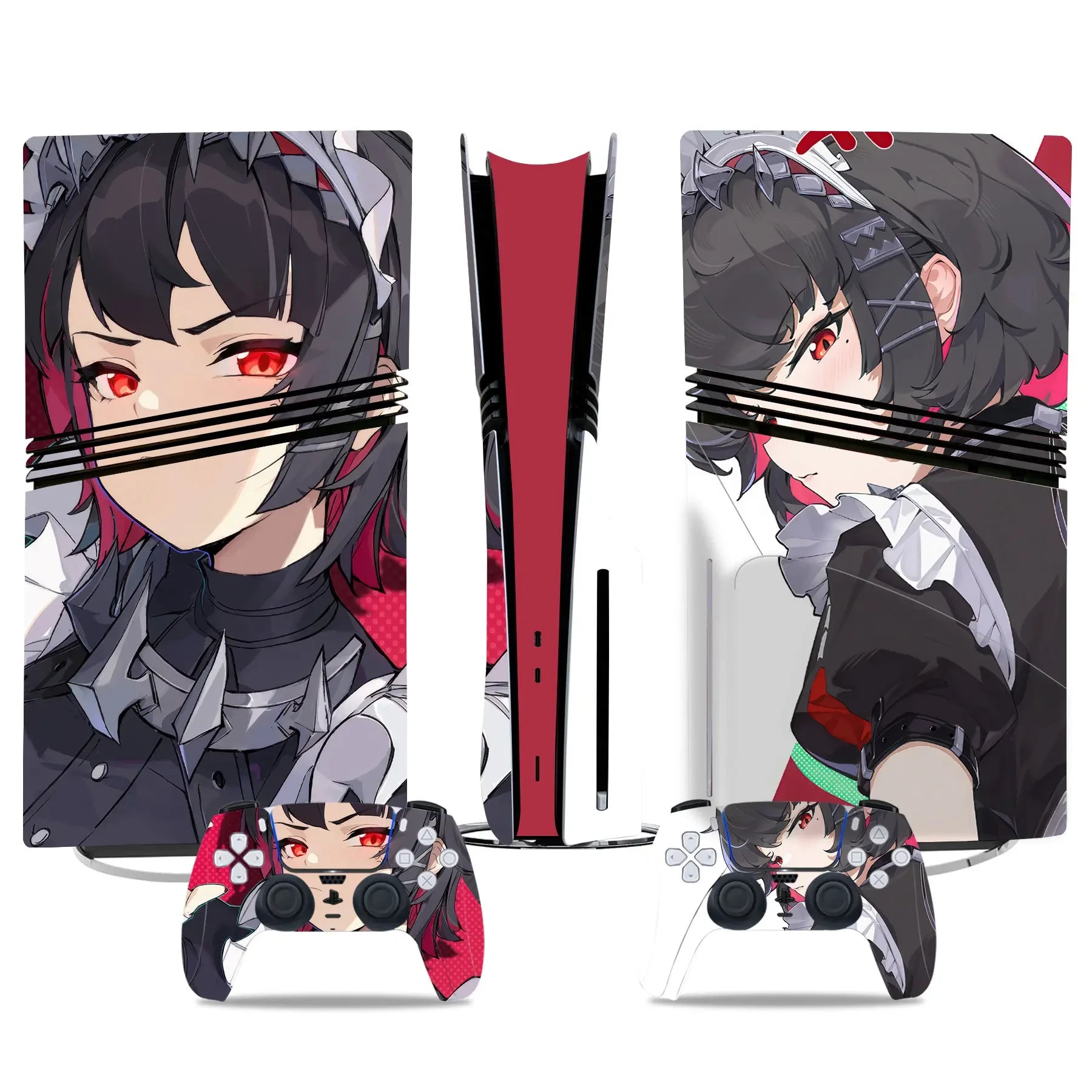 Anime girls designs for PS5 Pro Disc Skin Cover Protector Vinyl Sticker For PS5 pro disk Console and 2 Controller Skin sticker