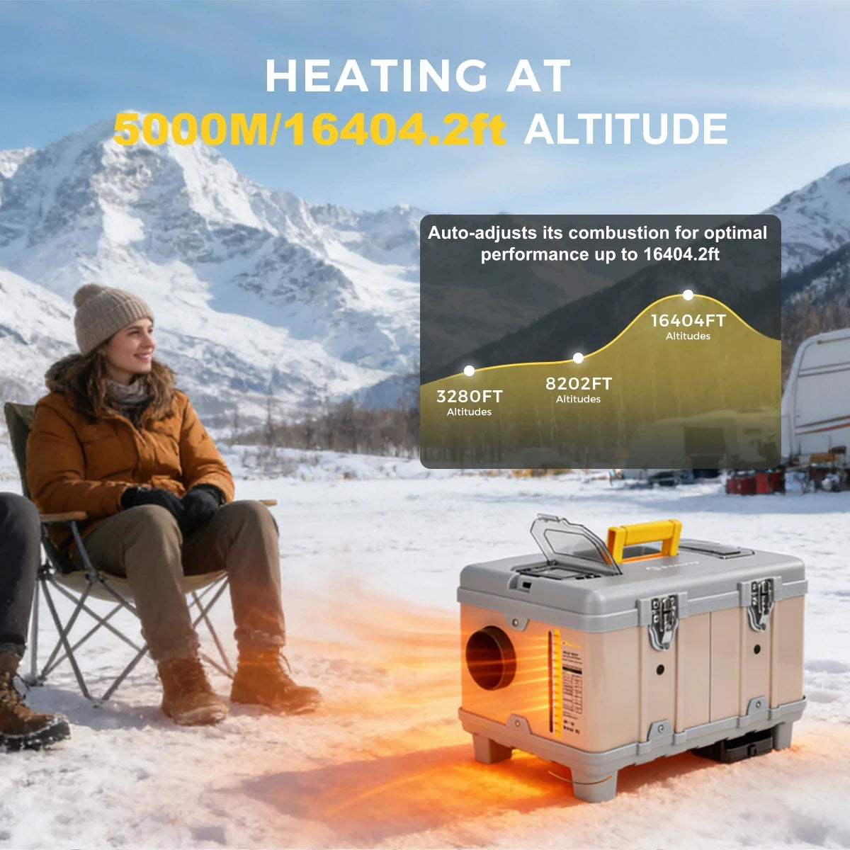 TB10 8KW Diesel Air Heater 12V/220V Diesel Parking Heater With Auto Thermostat&Ventilation Mode For Houses Tent Garage Camping