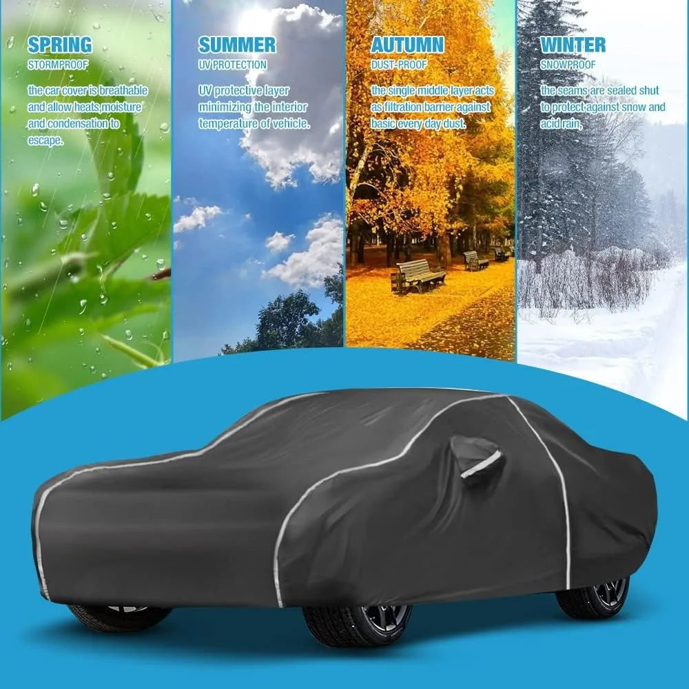 Waterproof Car Cover Compatible for Dodge Challenger R/T, for SRT, T/A, SXT, Hellcat 2008-2024 All Weather 6 Layers Full Car