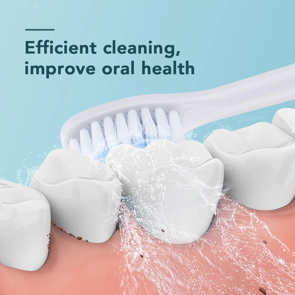 Electric Sonic Toothbrush Rechargeable 6 Mode Electronic Tooth Brushes with Replacement Heads Waterproof Tooth Cleaner for Adult