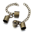 10Sets Leather Cord End Caps With Lobster Clasp Extending Chain For Jewelry Making DIY Bracelet Necklace Connectors Accessories