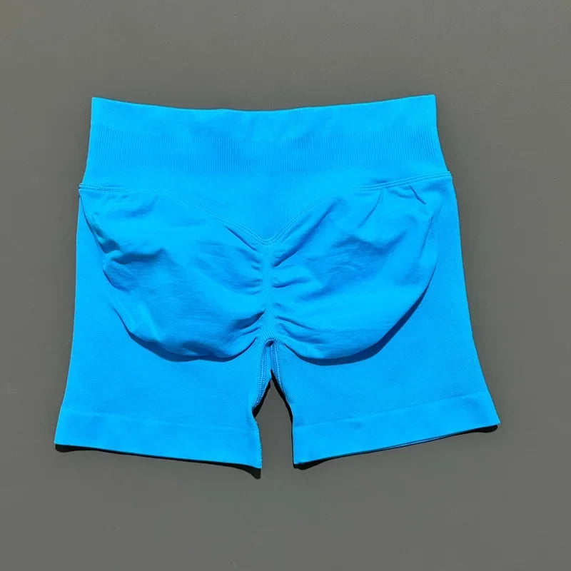 HISTELLO Sports Shorts 4.5" Women Yoga Shorts Seamless Low Waist Scrunch Bum Gym Leggings Workout Stretch Fitness Sports Shorts