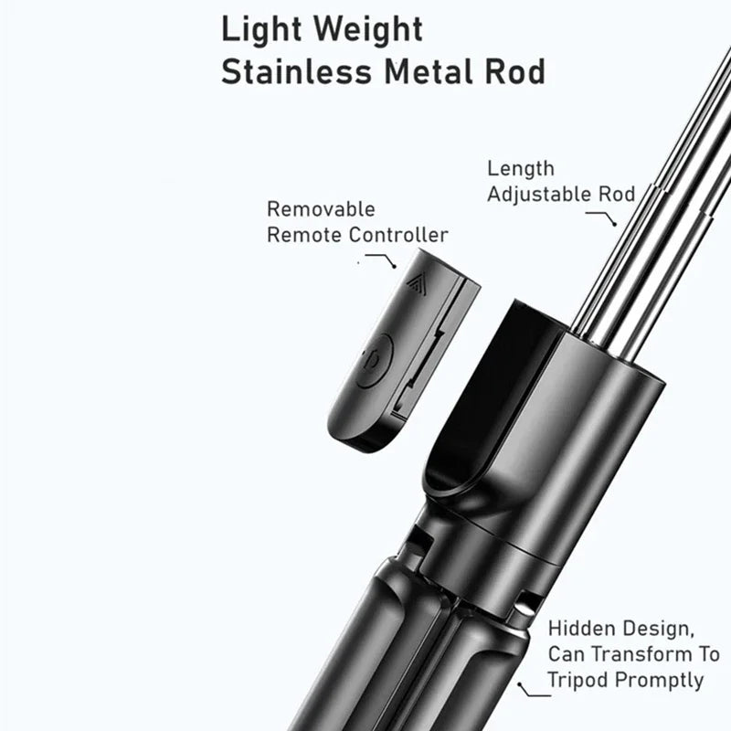 Portable Tripod for Mobile Phone Selfie Stick With Remote Control Telescopic Phone Bluetooth Stick For Huawei iPhone 13 Android