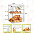 4-Layer Adjustable Clear Bread Box with Magnetic Door, 15.5x11.4x9.8in